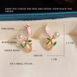 M55 Leaf Shaped Studs Earrings image 2