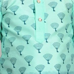 NFC CREATION Boys Floral Printed Regular Dupion Silk Kurta with Patiala image 2