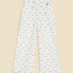 Allen Solly Junior Girls Floral Printed Mid-Rise Regular Fit Trousers-37
