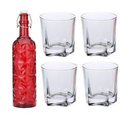 SOMIL Red Glass Airtight Can Bottle-image-67