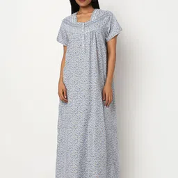 Juliet Printed Round Neck Maxi Nightdress-picture-12