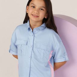 U.S. Polo Assn. Kids Girls Pure Cotton Shirt Collar Top-picture-5