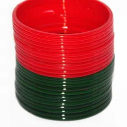 SAVORADE Set Of 24 Red Glass Bangle-picture-46