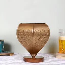 Devansh Brown Textured Metal Traditional Abstract Shaped Table Lamp-image-35