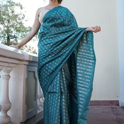 zinzraa Floral Woven Design Zari Saree-image-73