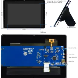 10.1inch Capacitive Touch Screen LCD (B) with Case, 1280×800, HDMI, IPS Screen, Low Power image 2