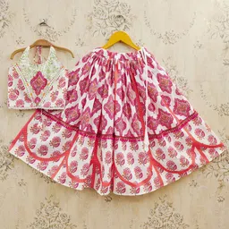 JOVK DESIGN Girls Printed Ready To Wear Lehenga & Blouse-picture-47