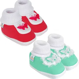 NESKA MODA Red Cotton Booties-image-87