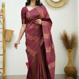 CANIZZARO Women Woven Design Zari Banarasi Saree-picture-6