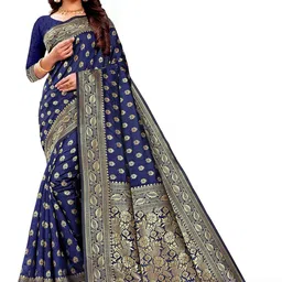 KALINI Woven Design Zari Silk Blend Kanjeevaram Saree-image-39