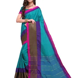 KALINI Striped Saree with Matching Blouse-picture-26