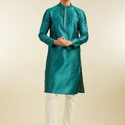 Diwas by Manyavar Ethnic Motifs Embroidered Mandarin Collar Sequinned Straight Kurta-picture-2