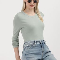 Calvin Klein Jeans Women Striped Extended Sleeves Pockets Slim Fit T-shirt-image-50