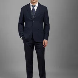 Louis Philippe Slim Fit Single-Breasted Three Piece Formal Suit-image-18