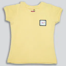 kidoz Girls Self Design Round Neck Cotton T-shirt-image-86