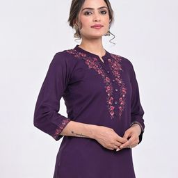 Anouk Embroidered Mandarin Collar Top-34