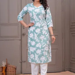 SHALIG Women Floral Printed Kurta with Trousers-picture-57