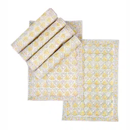 Ratan Cart Green 6 Pieces Ethnic Motifs Printed Pure Cotton Rectangular Table Placemats-41