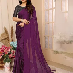 Munir Embellished Beads and Stones Poly Chiffon Saree-image-52