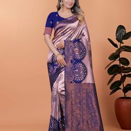 HERE&NOW Ethnic Motifs Woven Design Banarasi Saree-image-68