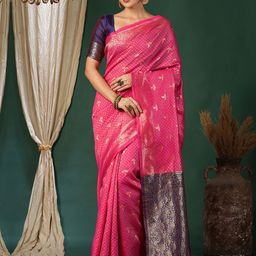 KALINI Ethnic Motifs Woven Design Banarasi Saree-image-62