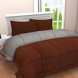 Comfowell Brown & Grey Checked Heavy Winter 210 GSM Double Bed Comforter-8