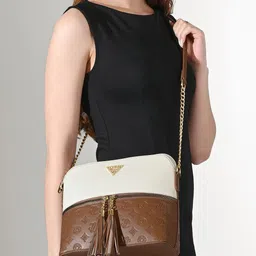 LAVIE Signature Women Colourblocked Crossbody Tasselled Sling Bag-image-99