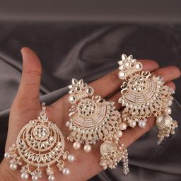 Brado Jewellery Brass American Diamond Gold-Plated Jewellery Set-image-56