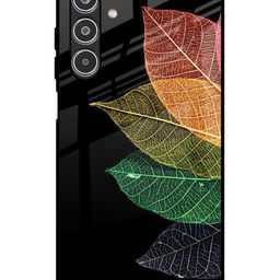 QRIOH Colourful Leaves Real Glass Printed Samsung Galaxy A26 5G Back Case-image-4