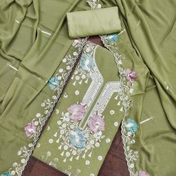 KIMISHA Floral Embellished Unstitched Dress Material-image-72