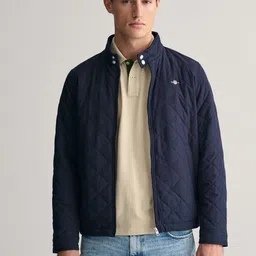 GANT Men Striped Longline Denim Jacket with Embroidered-image-38