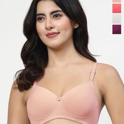 LILY Solid Full Coverage Lightly Padded Non-Wired Regular T-shirt Bra-image-30