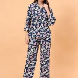 BEACH & HILL Printed Three-Quarter Sleeves Shirt & Trousers-image-85