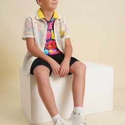 Jack & Jones Junior Boys Spread Collar Textured Cotton Casual Shirt-image-32
