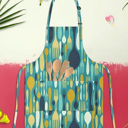ArtzFolio Blue & Yellow Printed Cotton Aprons-image-29