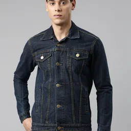 CINOCCI Spread Collar Lightweight Cotton Denim Jacket-picture-19