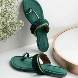 Inc 5 Women Embellished Ethnic T-Strap Flats-image-41