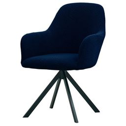 HOKIPO Navy Blue Textured Swivel Dining Chair Cover-image-33