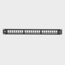MX 24 Port CAT5E Patch Panel with IO Without Shutter & with Cable Management System Lan Adapter-12