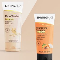 Spring H2O Set Of 2 Rice Water Face Wash & Brightening Complete Face Wash - 100 ml Each-image-6