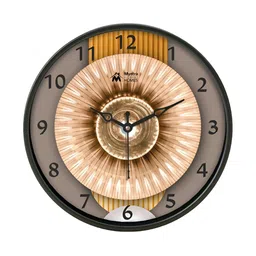 Myntra Elegant Homes Brown & Black Printed Analogue Round Contemporary Wall Clock-11
