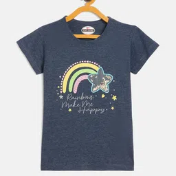 Fort Divine girls Rainbow printed top DENIM-image-97