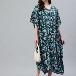 Swishchick Floral Print Flared Sleeve Maternity Fit & Flare Maxi Dress-image-109