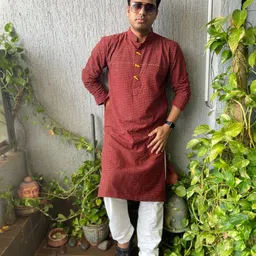 PRETANSHAH Men Striped Embroidered Mandarin Collar Regular A-Line Kurta-picture-10