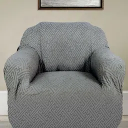 Stylista Grey Polyester Sofa Cover With Arms-picture-4