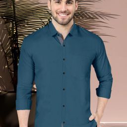 Men Regular Fit Solid Spread Collar Formal Shirt-image-8