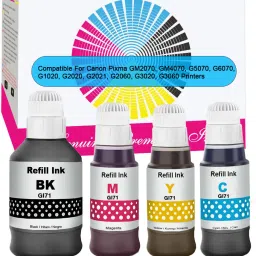 verena GI 71 Refill Ink G1020,G2020,G2021,G2060,G3020,G3021,G3060 Printers Black + Tri Color Combo Pack Ink Bottle-image-24
