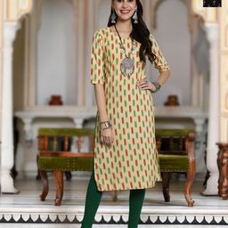 Moda Rapido Selection Of 2 Striped Round Neck Straight Kurtas-image-82