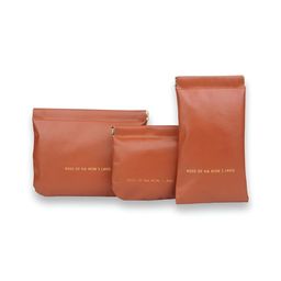 HOUSE OF QUIRK Brown Set of 3 Water Resistant Makeup Organiser Organisers-picture-4