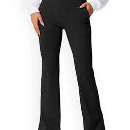 EVERDION Women Original Flared High-Rise Easy Wash Trousers-image-54